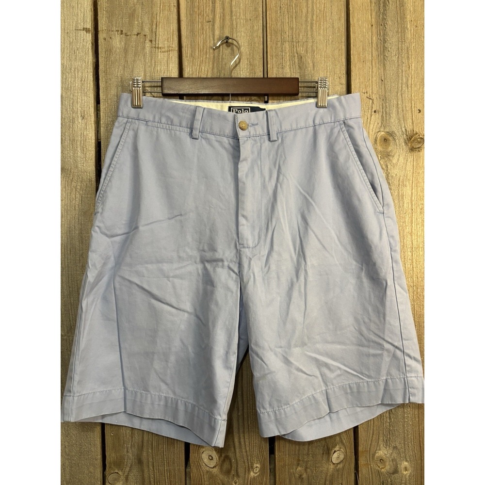 Polo Ralph Lauren Shorts Mens Size 32 Light Blue Classic Fit 9 In Chino Cotton